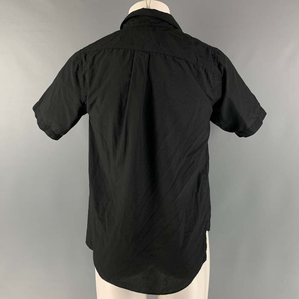 COMME des GARCONS Black Polyester Asymmetrical Short Sleeve Shirt - Picture 3 of 6